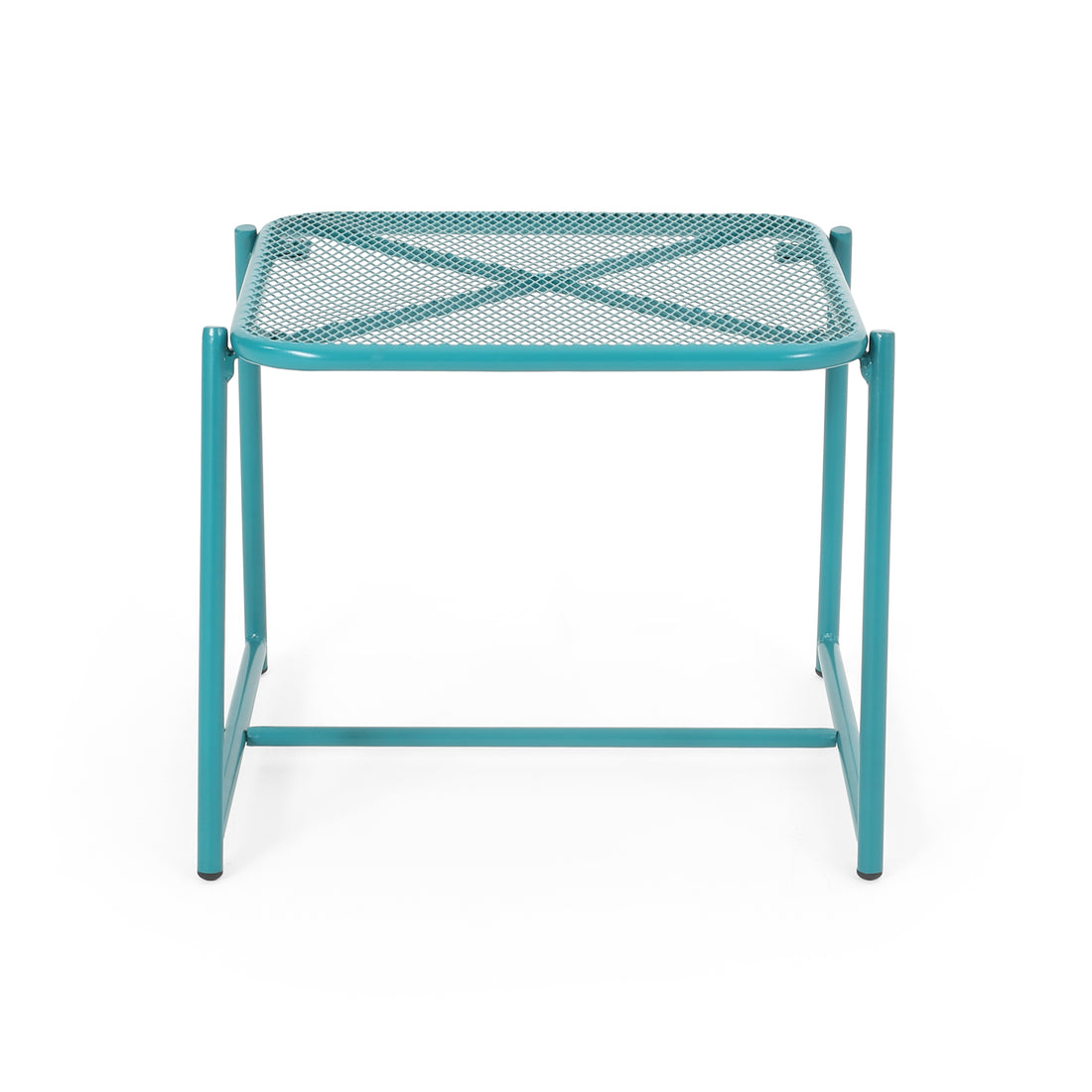 Elba 15.5"H Side Table Teal Iron