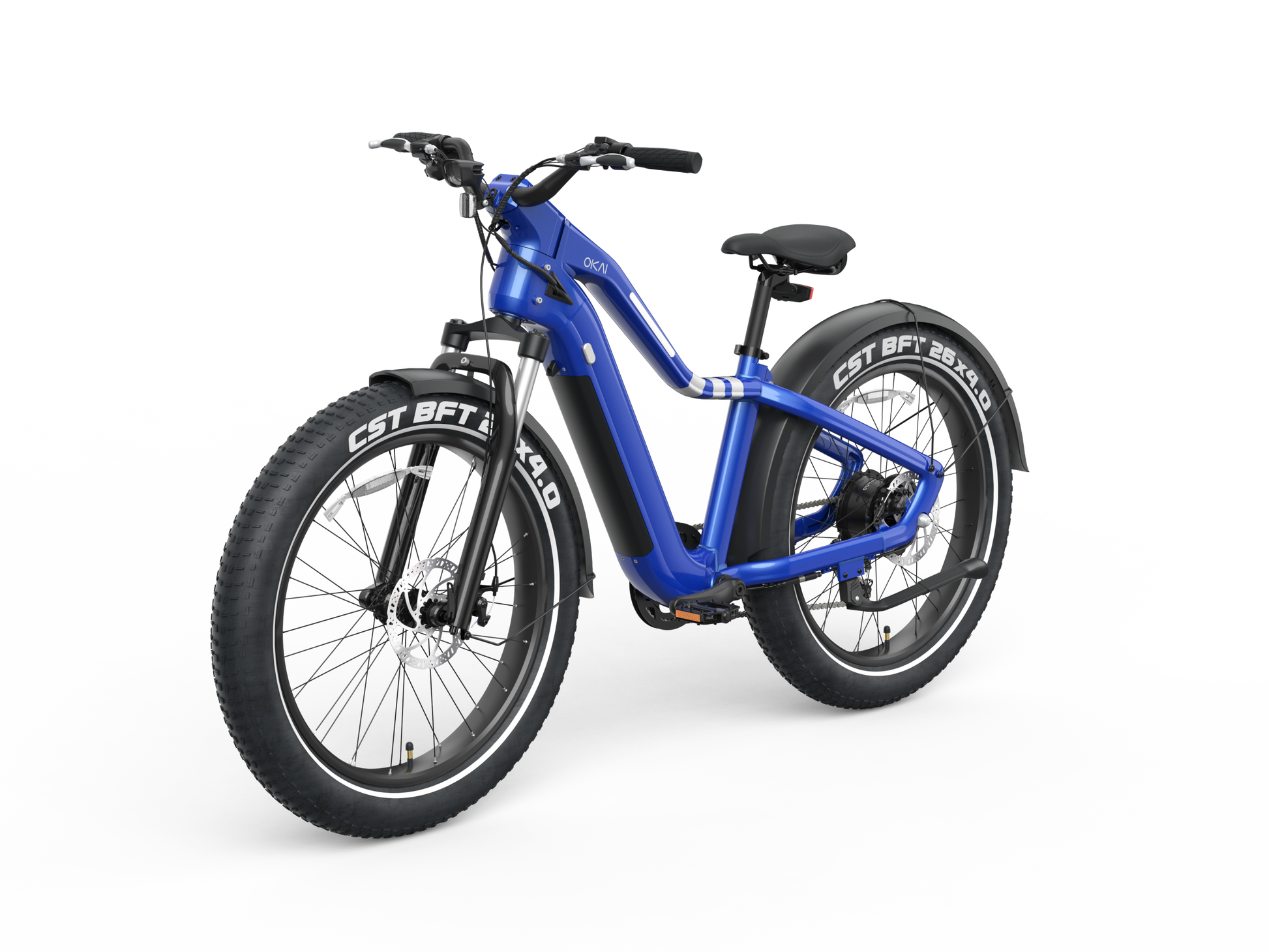 26" Step Over Electric Mountain Bike Blue Blue Aluminum