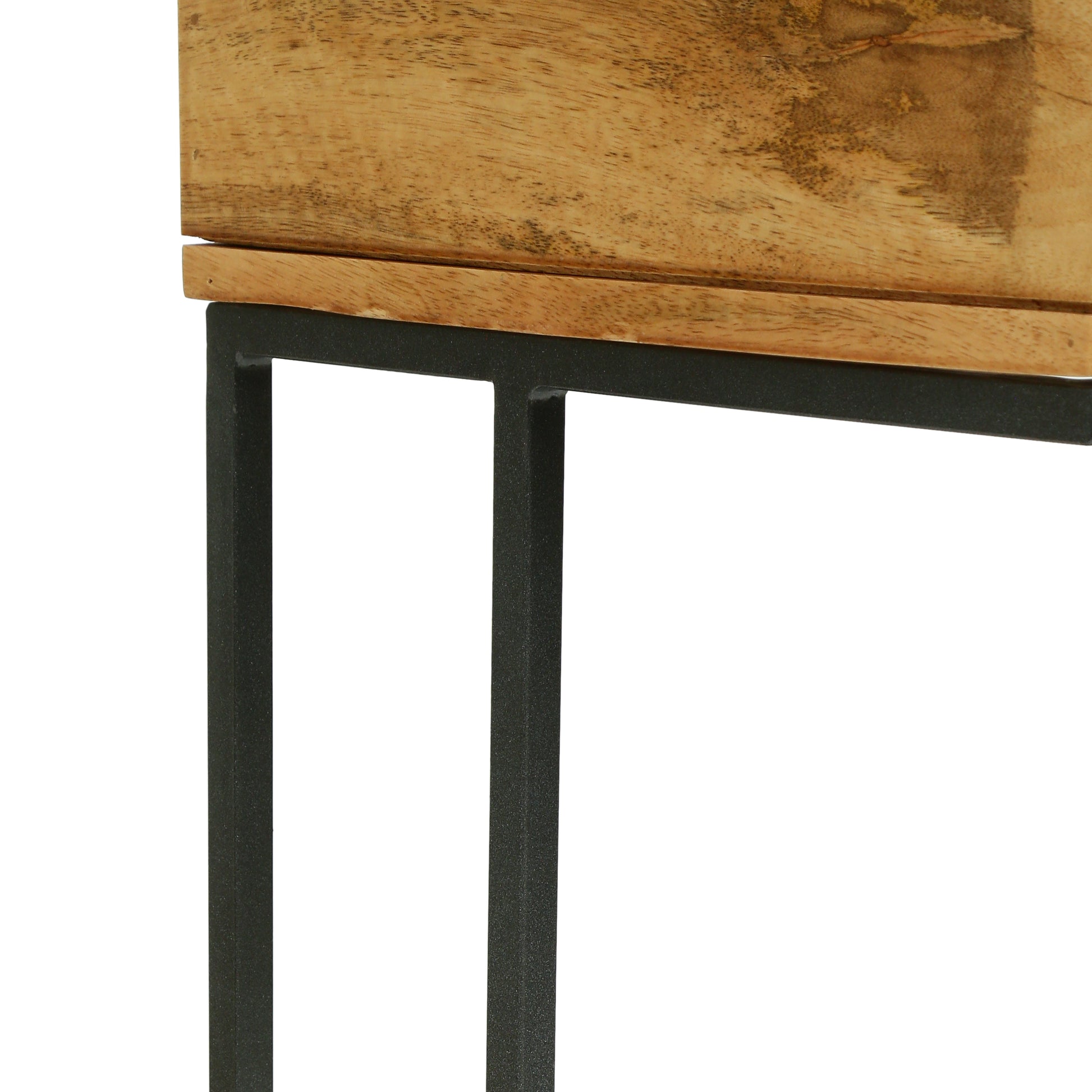 C Table Natural Grey Wood Metal