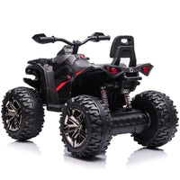 Kids Atv 4 Wheeler, 24V Kids Ride On Toy For Big Kid W Bluetooth, 800W Motor,Black Black Abs