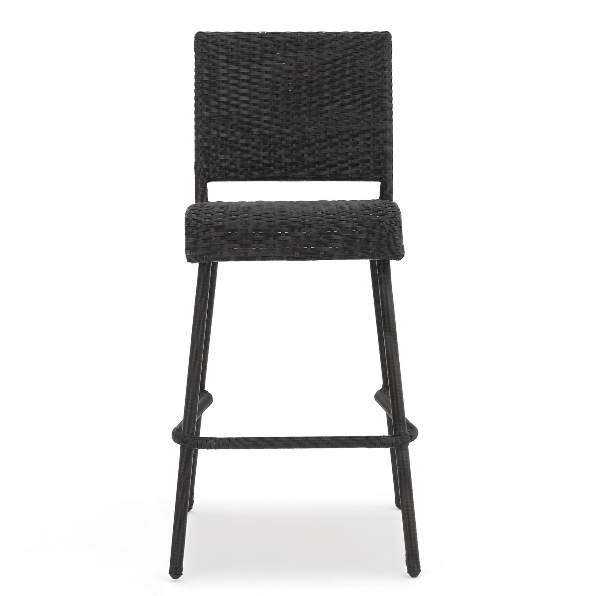 Outdoors Dark Brown Wicker Barstools Set Of 2 Dark Brown Garden & Outdoor Wicker