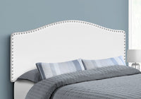 Bed, Headboard Only, Queen Size, Bedroom, Upholstered, White Leather Look, Transitional White Foam Faux Leather