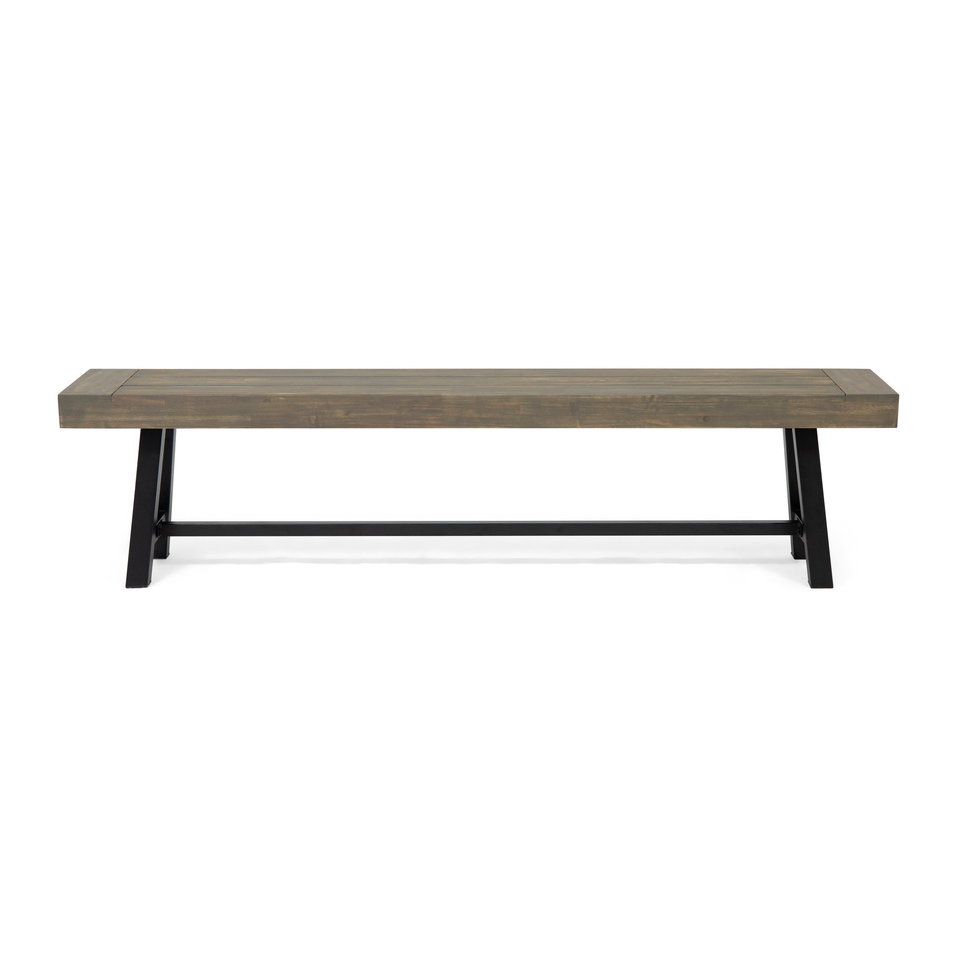 Acacia Wood Bench Gray Grey Black Acacia Wood