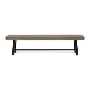 Acacia Wood Bench Gray Grey Black Acacia Wood