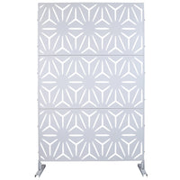 Outdoor & Indoor Privacy Screen Metal Privacy Screen 76" H 48" W, Freestanding Decorative Privacy Screen For Deck Balcony Patio, Privacy Fence Panels For Outside Lawn Garden Ps104 White White Steel
