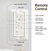 76 Inch S Remote Control 8 Solid Wood Blades With 18W Dimmable Led Light Black Metal & Wood