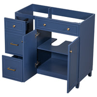 Cabinet Only 36" Blue Bathroom Vanity Sink Not Included Navy Blue Bathroom Solid Wood Mdf