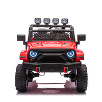 Red,24V 2 Seater Ride On Truck Car, 4Wd Motors, With 2.4G Remote Control,Metal Suspension,Soft Start,Music, Led Light,Outdoor Off Road Electric Car,Toys Gifts Red 100 149 Lbs Iron Plastic Iron