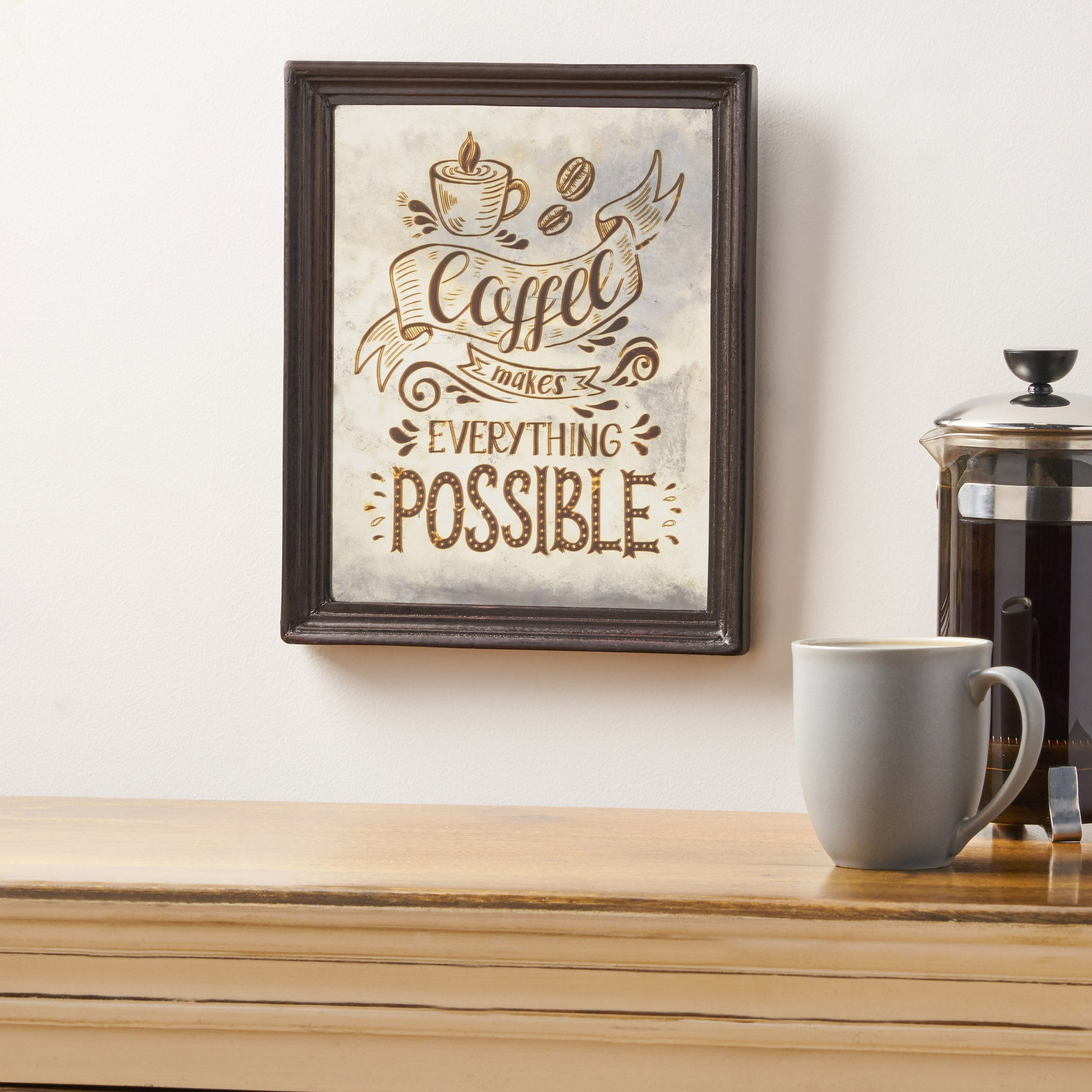 Coffee Transfer Wall D Cor Posisible Wood Wood