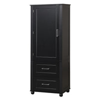 Tall Bathroom Storage Cabinet, Freestanding Storage Cabinet With Two Drawers And Adjustable Shelf, Mdf Board With Painted Finish, Black Black Mdf