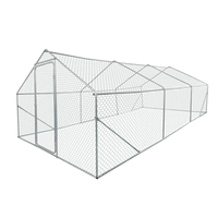 Xpt035 Outdoor Chicken Coop Metal Big Space 20*10*6Ft 3 Unit For Outdoor Farm Use Silver Grey Metal