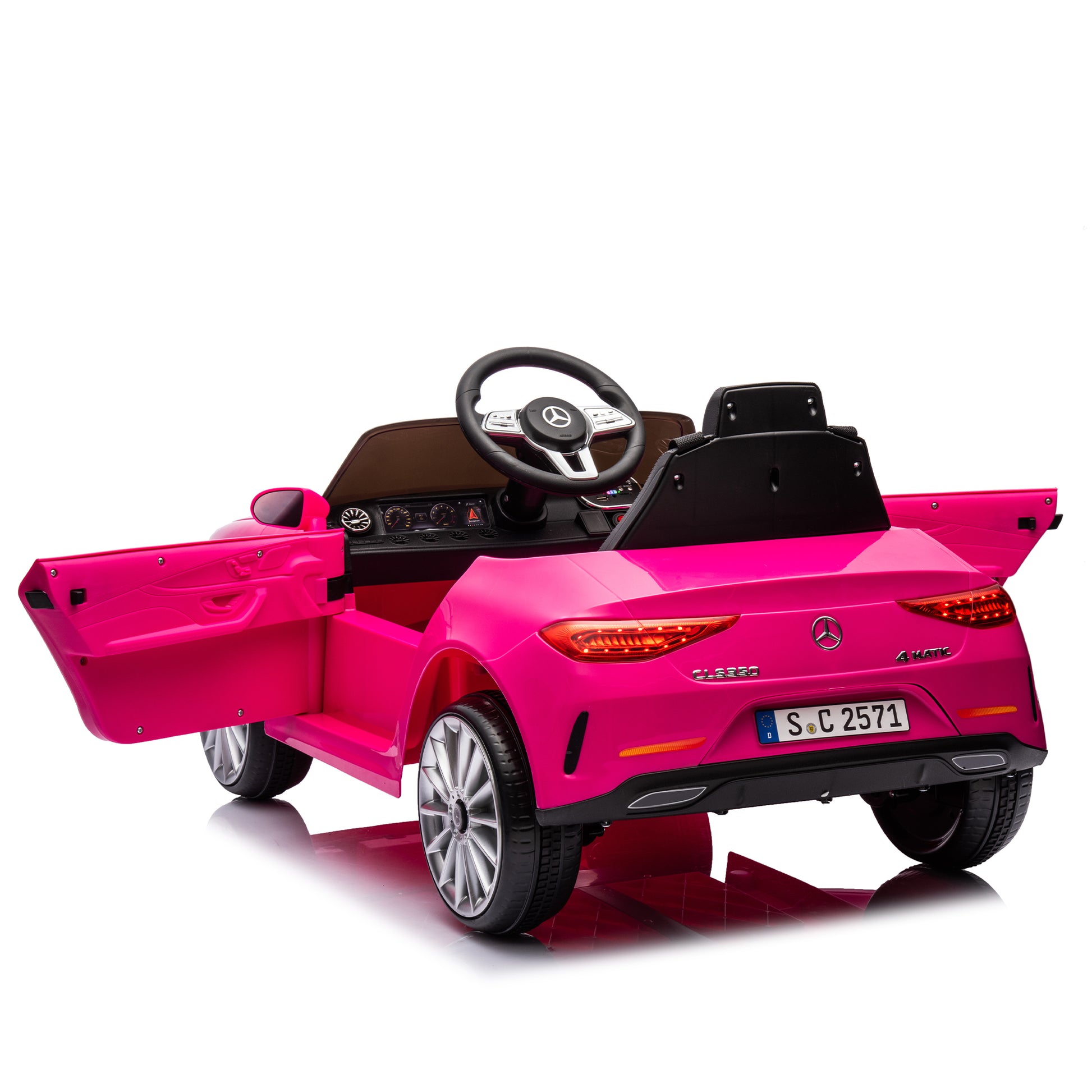 12V Kids Ride On Car W Parents Remote Control,Licensed Mercedes Benz Cls 350 For Kids,Four Wheel Suspension,Power Display,Music,Volume Control,Led Lights,Mp3,Usb Sd For Kids 37 95 Months. Pink 50 99