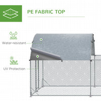 Pawhut Large Chicken Coop Metal Chicken Run For Chickens With Waterproof And Anti Uv Cover, Dome Shaped Walk In Fence Cage Hen House For Outdoor And Yard Farm Use, 1" Dia, 9.2' X 18.7' X 6.4' Silver Steel