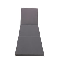 Gray Broadway Ian Chaise Lounge Cushion Triple Folds Gray Waterproof Fabric