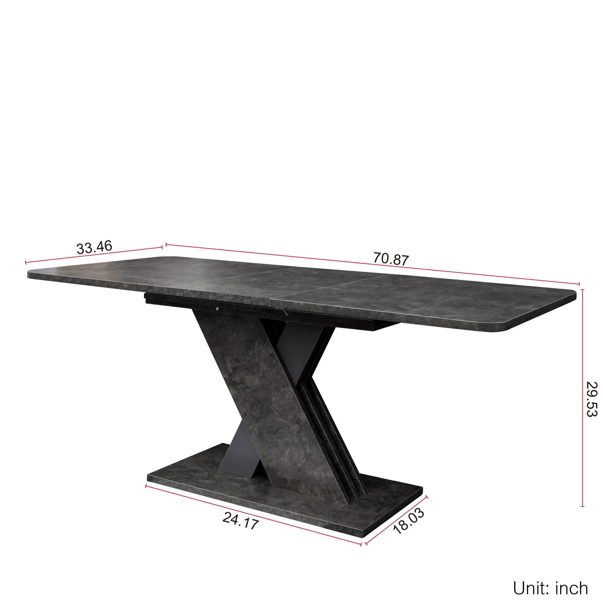 Multifunctional Extendable Console Table Marble Mdf