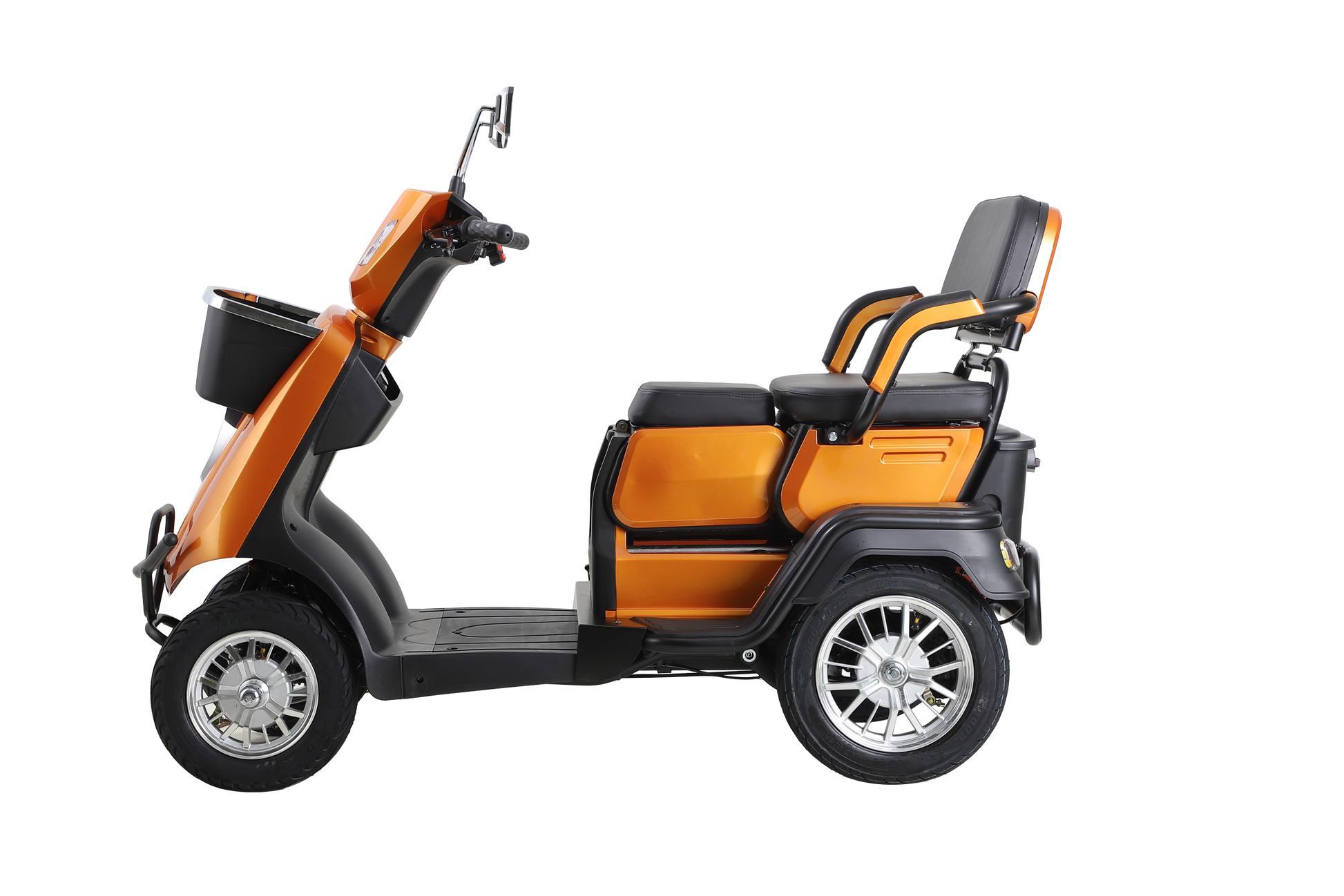 Heavy Duty 4 Wheel Mobility Scooters For Seniors & Adults 500Lbs Capacity Orange Abs Pc