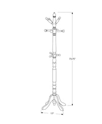 Coat Rack, Hall Tree, Free Standing, 11 Hooks, Entryway, 73"H, Bedroom, White Wood, Transitional White Solid Wood