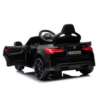 Bmw M4 12V Kids Ride On Toy Car 2.4G W Parents Remote Control,Three Speed Adjustable,Power Display, Usb,Mp3 ,Bluetooth,Led Light,Story,A Handle With Wheels And A Pull, Easy To Carry Black