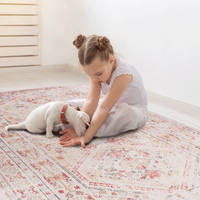 Naar 3X5 Area Rug Beige Area Rugs Kid & Pet Friendly Washable Rugs 3X5 Non Shedding 3X5 Area Rugs Foldable 3 X 5 Area Rug Washable Non Slip Eco Friendly 3X5 Rugs With Low Pile Beige, 3'X5' Beige Chenille Polyester