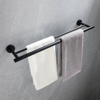 5 Piece Bathroom Towel Rack Set Wall Mount Matte Black Aluminium