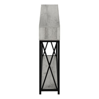 Accent Table, Console, Entryway, Narrow, Sofa, Living Room, Bedroom, Grey Laminate, Black Metal, Contemporary, Modern Grey Metal