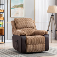 Brown Fabric Recliner Chair Cushion Brown Corduroy