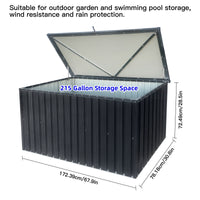 Out Door Metal Storage Box Store Medium Black Metal