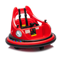 12V Ride On Bumper Car For Kids,Electric Car For Kids,1.5 5 Years Old,W Remote Control, Led Lights, Bluetooth & 360 Degree Spin, Vehicle Body With Anti Collision Paddingfive Point Safety Belt,2Wd Red Polyethylene