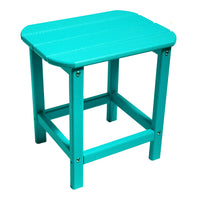 Hdpe Compact Side Table, Perfect For Indoor Outdoor Use, Ultra Durable Weather Resistant Design, Aqua Blue Aqua Blue Hdpe