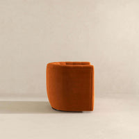 Delaney Burnt Orange Velvet Swivel Chair Burnt Orange,Orange Velvet Foam Solid Wood,Velvet