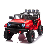 Red,24V 2 Seater Ride On Truck Car, 4Wd Motors, With 2.4G Remote Control,Metal Suspension,Soft Start,Music, Led Light,Outdoor Off Road Electric Car,Toys Gifts Red 100 149 Lbs Iron Plastic Iron