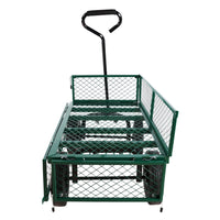 Green Solid Wheels Wagon Cart Solid Wheels Tools Cart Wagon Cart Garden Cart Trucks Make It Easier To Transport Firewood Green Metal