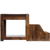 Pet Bunk Bed With Removable Step For Dogs And Cats, Multi Level Bed Window Perch Seat Platform With Cushion And Cat Scratch Pad, Indoor Use Vintage American Design Particle Board