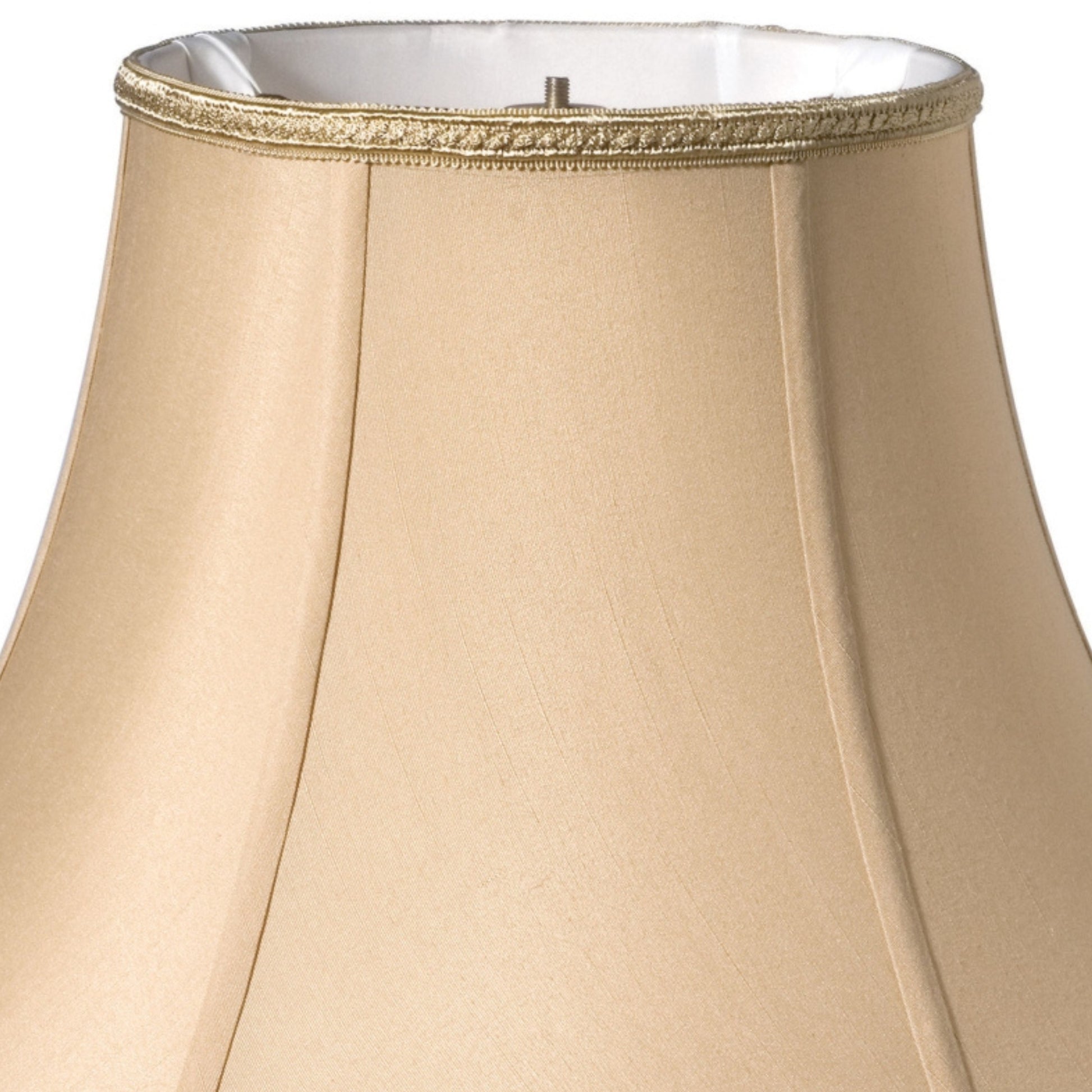 Slant Transitional Bell Softback Lampshade With Washer Fitter, Vintage Gold Gold Shantung