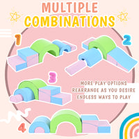 5 Piece Kids Climbing Toys For Toddlers, Foam Climbing Blocks For Babies, Kids Crawling And Climbing Indoor Active Play Structure Colorful Under 50 Lbs Cute Foam 1 To 2 Years Pu Indoor