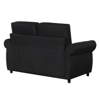 57.9" Orisfur Pull Out Sofa Bed Loveseat Sleeper With Twin Size Memory Mattress With Two Usb Ports For Living Room Spaces, Black Black Foam Linen