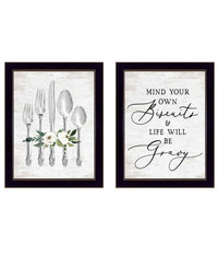 "Ready To Dine Humor" Framed Wall Art For Living Room, Wall Art Print For Home Decor, Bedroom Wall Art By Lettered & Lined Multicolor Wood Paper
