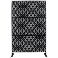 Outdoor & Indoor Privacy Screen Metal Privacy Screen 76" H 48" W, Freestanding Decorative Privacy Screen For Deck Balcony Patio, Privacy Fence Panels For Outside Lawn Garden Ps107 Black Black Steel