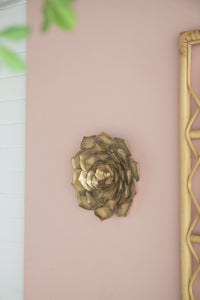 D10X1.4" Succulent Wall Plaque, 2 Piece Gold Resin