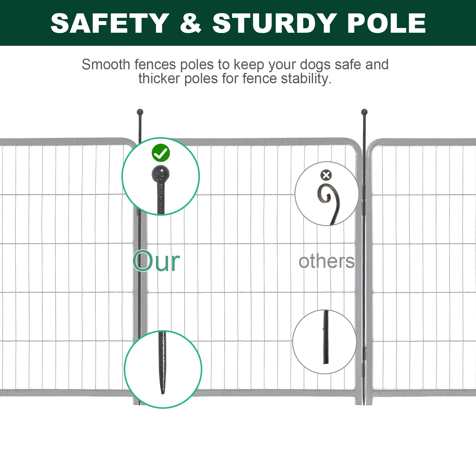 16 Panels Dog Playpen For Outdoor,Yard,Camping,31.6"Height Dog Fence With 2 Doors. Black Pet Pen Metal