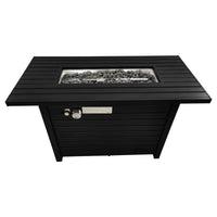 25" H X 42" W Steel Outdoor Fire Pit Table With Lid Black Black Modern Stainless Steel