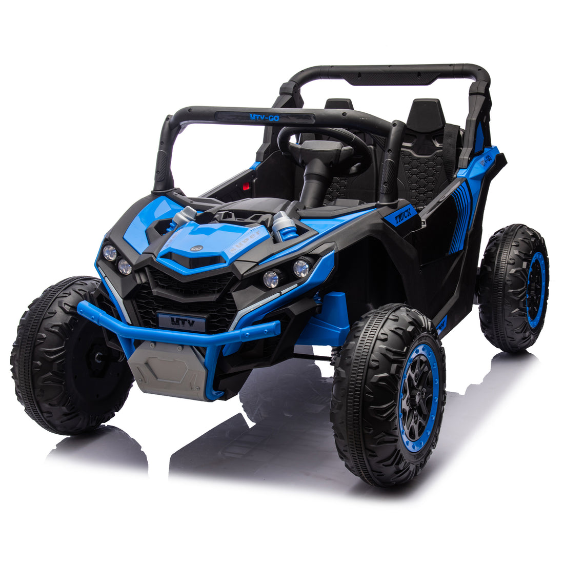 24V Two Seater Kids Ride On Utv W Parents Remote Control,Four Wheel Suspension,Slow Start,Large Wheel Design,Anti Collision Bar,Storage Space,Music,Usb,Bluetooth,Volume Control,Led Lights For Kids 3