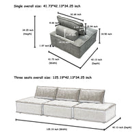 Modular 4 Piece Sofa With Adjustable And Removable Backrests For Ultimate Comfort Oversized Sofa Chenille Light Grey Sofa Light Gray Chenille 4 Seat