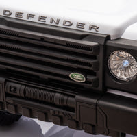 Licensed 2015 Land Rover Defender 90,24V Kids Ride On Xxl Car W Parents Control,2Wd,Four Wheel Suspension,Bluetooth,Mp3,Music,Power Display,Led Lights,Speeds 1.86 3.11Mph For Kids 3 7. White Polypropylene