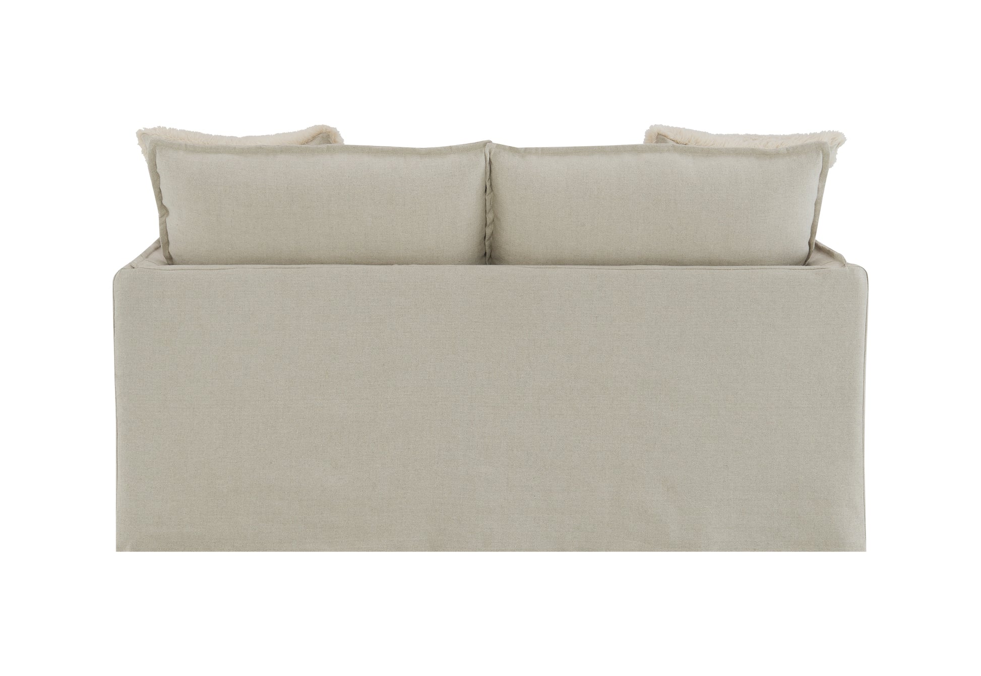 Upendo Loveseat W 2 Pillows, Beige Linen Beige Linen