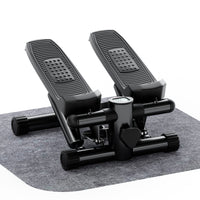 Mini Fitness Stepper, Hydraulic Fitness Stepper With Resistance Bands And Display, Silent Design, Weight Capacity 300Lbs, Portable Stepper For Total Body Workout,11.3"L X 12.6"W X 7.8"H,Black Black Abs Rubber Steel Q235