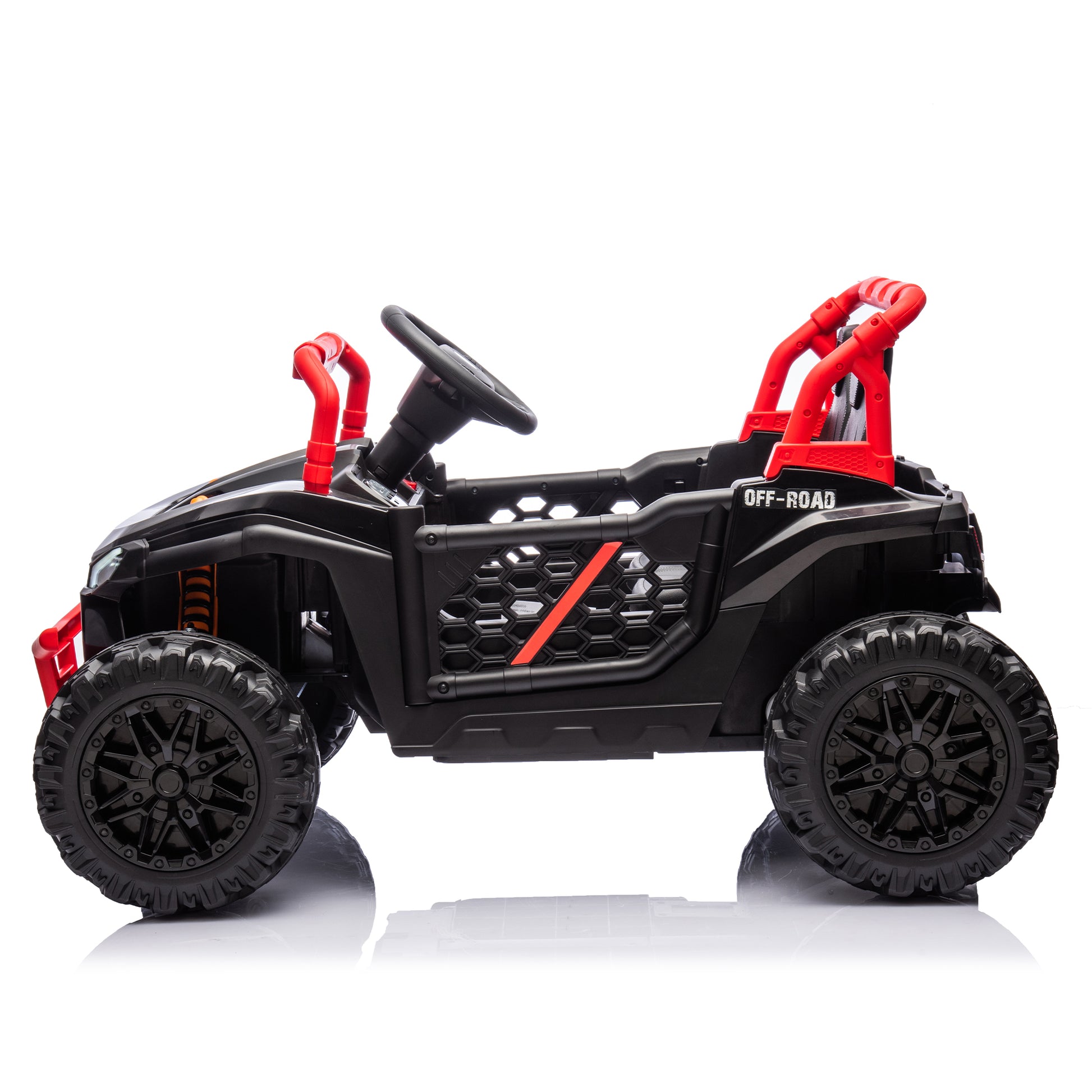 24V Kids Ride On Utv,Electric Toy For Kids W Parents Remote Control,Four Wheel Suspension,Low Start,Adjustable Speed,Multimedia Player,Early Education,Bluetooth,Rear Storage Space For Kids Aged 3 . Red 50 99 Lbs Polypropylene