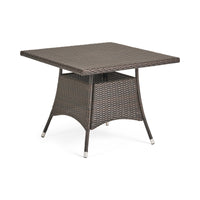 Corsica Sq Dining Table Brown Polyethylene