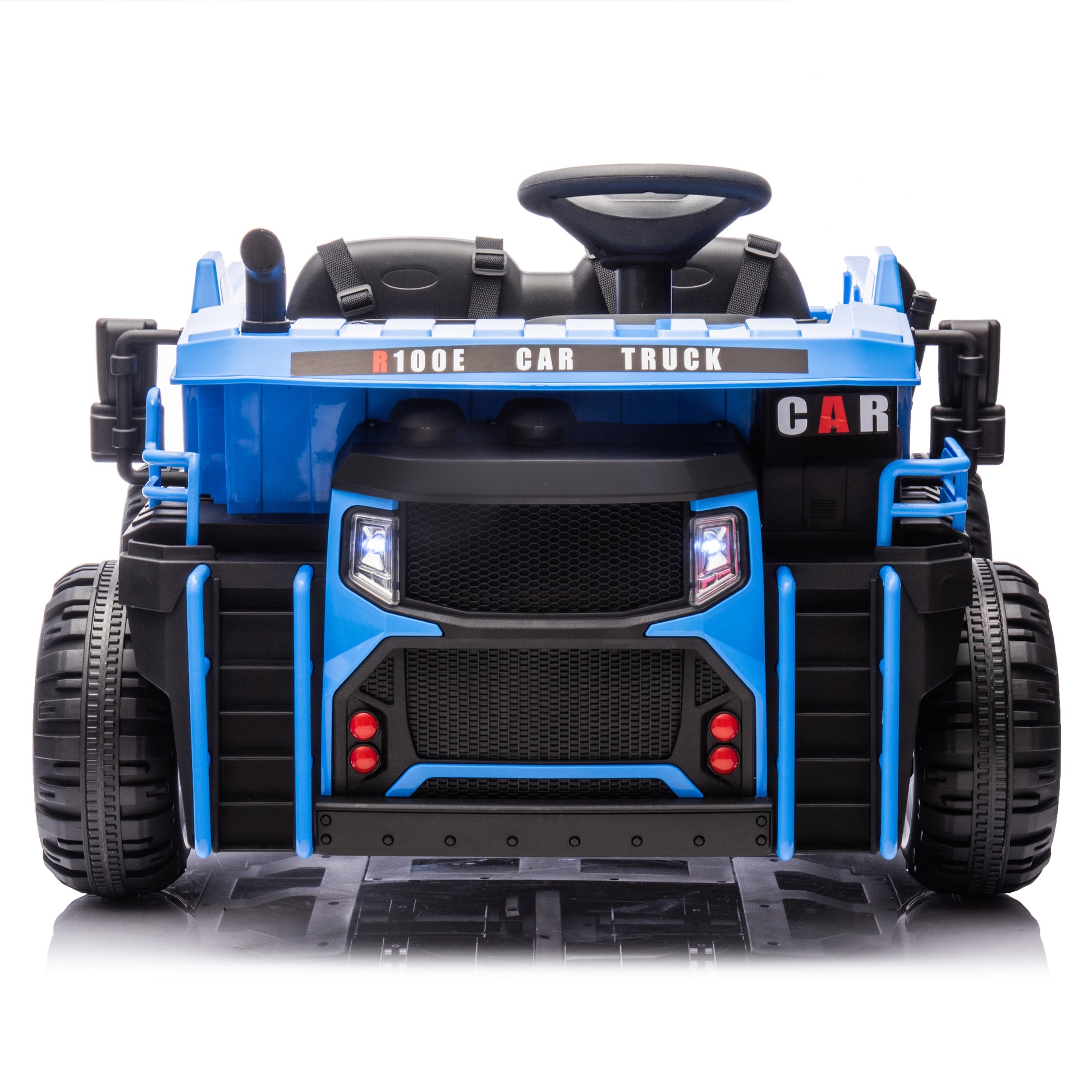 24V Two Seater Kids Ride On Electric Car W Parents Control,Seat Width 19.69In,400W Motor,E Rear Dump,Light&Rear Searchlight,Usb,Mp3,Bluetooth,Music,Provide A Speed Of 3.11 4.97Mph For Kids Aged 3 .