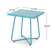 Alder 18" Side Table Teal Iron